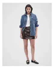 [Unison] Patent Mini Skirt in Brown