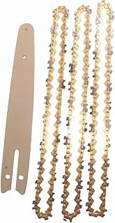 8inch Golden Chains Set for Electric Chainsaw Chain Parts Metal Guide Plate Chain Saw Blade Replacement Guide Bar Power Tool