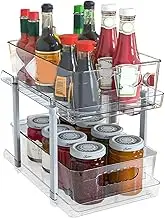 Bathroom Cabinet Organizer - Pull Out Cabinet Organizer | Large Size Clear Shelf Pantry Under Sink for Home Offices Makeup Shampoo Soy Sauce Vinegar