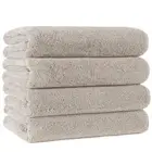 POLYTE Microfiber Quick Dry Lint Free Bath Towel 57x 30 in Pack of 4 Beige