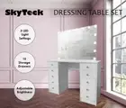WHITE MAKE-UP DRESSER TABLE WITH LED MIRROR WITH 10 DRAWERS KL-DS07-A