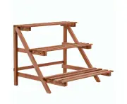 Rustic Cedar Wooden Plant Stand 3-Tier Display Shelf Garden Decor Brown Finish