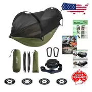 Double and Single Portable Hammock with Bug Net - Perfect for Hiking Adventures