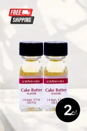 LorAnn Cake Batter SS Flavor 1 Dram (.125 fl oz) - Pack of 2 | Kosher, Vegan