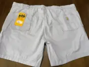 NWT Carhartt Rugged Flex Relaxed Fit Canvas Shorts Size 46x8 Light Gray