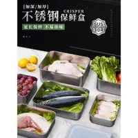 在飛比找ETMall東森購物網優惠-日本304不銹鋼保鮮盒食品級冰箱收納盒魚肉水果大容量速凍保存