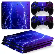 For PS4 PRO Console & 2 Controllers Thunder Lightning Decal Vinyl Skin