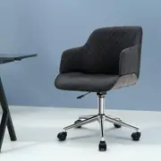 Artiss Office Chair Computer Desk Chairs Bentwood Fabric Seat Grey