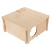 Wooden Pet Shelter Guinea Pig House Hamster Hideout Hideaway Home Small Nest