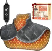 HOMLYNS RelaxRite Graphene Heating Pad for Neck and Shoulders, 2.2lb Weighted Electric Neck Heating Pad for Pain Relief, 10 Heat Levels & 4 Timer Settings, Gifts for Mom Dad Christmas Birthday