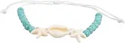 [FOYTOKI] Unique Shell Wristband String Bracelet Blue Beads Women's Fashion Accessory Lightweight and Adorable Present