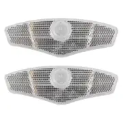 BICYCLE BIKE WHEEL SPOKE MOUNTED REFLECTOR SET OF TWO 5" WHITE NEW