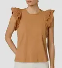 Joe's Eyelet Flutter Sleeve Top Henna NWT $148
