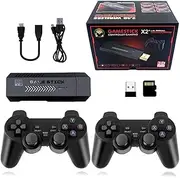 Retro Games Console, X2 Plus Game Stick Retro Console Double Wireless Controller,40000+ Games,128GB, Black
