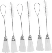 IWOWHERO 6pcs Small Cleaning Brush Set for Keyboards Sewing Machines Home Dust Removal Ergonomic Double Ended Single Ended Brushes for Hard to Reach Areas