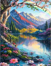 Scenery Paint by Numbers Kit for Adults Paint by Number Kits for Kid Canvas DIY