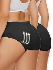 [Zimi Collection] 2pack Butt Lifter Panties Underwear for Women with Removable Pads Seamless Booty Pads Hip Enhancer Panty