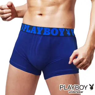 【PLAYBOY】男內褲 LOGO織帶涼感緞彩透氣平口褲