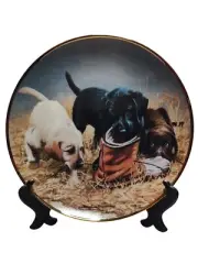 THREE TO BOOT Labrador Puppies Franklin Mint