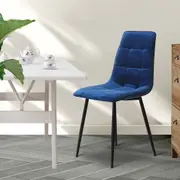 Levede a set of 4 Velvet Padded Seat Dining Chairs - Blue
