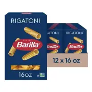Barilla Rigatoni Pasta 16 Ounce Pack of 12 Non GMO Kosher Certified Quality