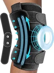 Hinged Knee Brace with Side Stabilizers & Removable Metal Hinges for ACL, MCL, Meniscus Tear, Arthritis, Tendon Pain Relief & Recovery Support for Running - Men & Women (Adjustable for XL XXL 3XL 4XL)