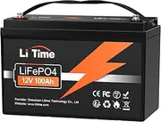 LiTime 12V 100Ah LiFePO4 Lithium Battery Built-in 100A BMS, Up to 15000 Deep Cycles, Perfect for RV, Solar System, Marine, Home Energy Storage, Trolling Motors etc.