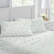 Laura Ashley Rena Printed Sheet Set Queen Bed - Teal