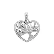 Tree Of Life Cubic Zirconia Pendant Sterling Silver
