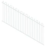 ProtectorAl 1201-2400W x 1200H Pearl White Loop & Spear Top Pool Fence Panel Raked 16-30º