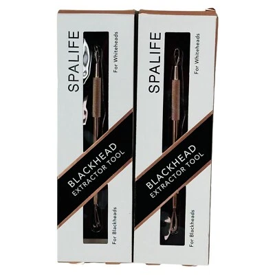 Spalife Blackhead Extractor Tool Non-Slip Stainless Steel Double-Ended (2-Pack)