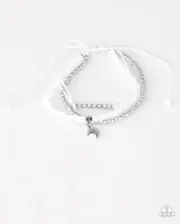 Paparazzi: Reckless Romance ~ White Beaded Bracelet ~ Heart.