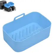 Air Fryer Silicone Pot Reusable Baking Tray Dual Air Fryer Basket -Blue