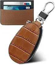 Luckycoin Universal Hanging Waist crocodile pattern Leather Car Key Fob Case Crocodile Pattern Car Key Holder With Hook,Key Fob Cover Car Key Fob Protector Key Holder Case,key chain