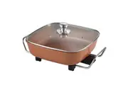 TODO 1500W Electric Frying Pan Skillet Golden Ceramic Coating Multi Function Cooker