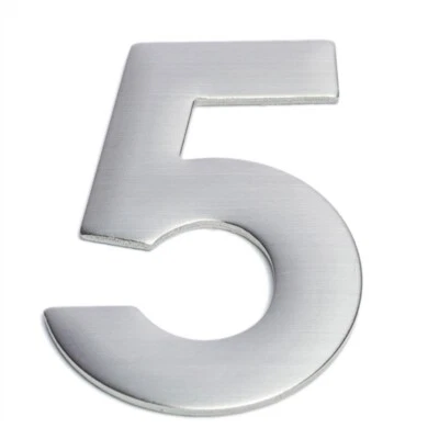 Sandleford 75mm Stainless Steel Self Adhesive Numeral 5