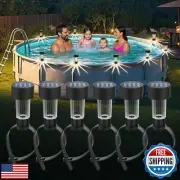Solar Pool Lights, 6 Pcs Above Ground Pool Lights, Solar Frame Pool Lights Wa