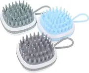 BCOATH 3Pcs Silicone Scalp Massagers for Bath Brush for Hair Grooming Deep Cleansing Shampoo Tool Mixed Color Gentle Scalp Exfoliation Massage