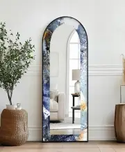 Midnight Sky Elegance – Abstract Floor Mirror