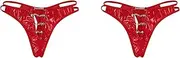 [COMLIFE] Men's Light Color Leather Glossy Front Hollow Out Thongs Back Mesh See-through Revealing Buttocks Panties