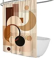 Modern Boho Bathroom Curtains Geometric Creative Design Shower Curtain Set with C-Shaped Hooks Machine Washable Extra Long Fabric 200 x 220 cm