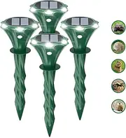 BlokWRX Screw Mole Repellent Solar Powered LED Lights 4 Pack