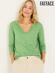 FatFace Aster Light Green 3/4 Sleeve T-Shirt (E98927) | $65