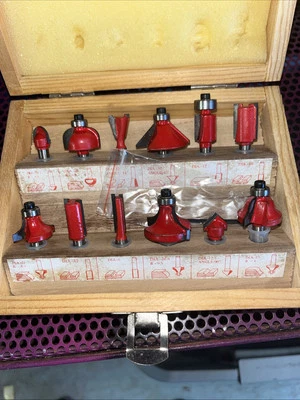12 Piece Router Bit Set Trimming Straight 1/4 Shank Woodworker Milling Cutter