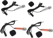 ERINGOGO 4Pcs Portable Mini Microphones for Karaoke Singing Recording Accessory for Phones and Laptops Stylish Design Sound for Home Entertainment