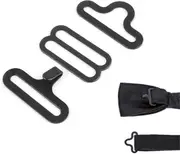 50 Set Bow Tie Hardware Sets Adjustable Straps Necktie Hook Bow Tie black