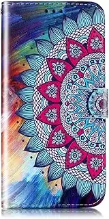 Flip Case for SamsungGalaxy A32 4G PU Leather Wallet Case with Card Slot Magnetic Clasp Stand Function Cover with Wrist Strap Flower