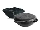 Asian cast iron cauldron 3.9 with frying pan lid, cover and stand.Kazan.Казан.