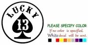 Lucky 13 Cards Adhesive Vinyl Decal Sticker Car Truck Window Bumper Laptop 9"