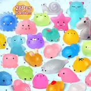 LUDILO Mochi Animal Squishies Toys 2Nd Generation Glitter Mochi Squishy 28Pcs Ka